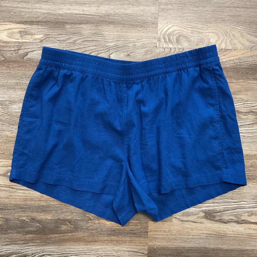 Old Navy Blue Sapphire Sky Pull On High Rise Linen Short 2X